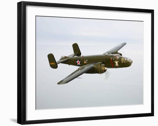 A North American B-25 Mitchell in Flight-Stocktrek Images-Framed Photographic Print