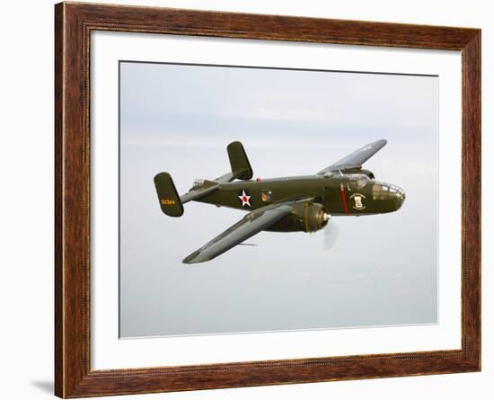 A North American B-25 Mitchell in Flight-Stocktrek Images-Framed Photographic Print