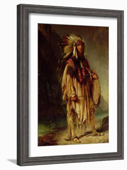 A North American Indian in an Extensive Landscape, 1842-William John Huggins-Framed Giclee Print