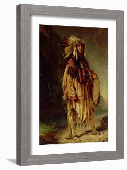 A North American Indian in an Extensive Landscape, 1842-William John Huggins-Framed Giclee Print