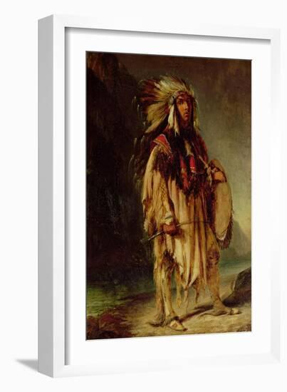 A North American Indian in an Extensive Landscape, 1842-William John Huggins-Framed Giclee Print