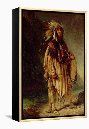 A North American Indian in an Extensive Landscape, 1842-William John Huggins-Framed Premier Image Canvas