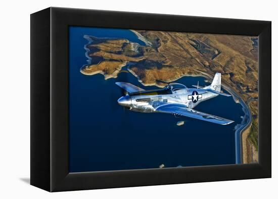 A North American P-51D Mustang Flying Near Chino, California-null-Framed Premier Image Canvas