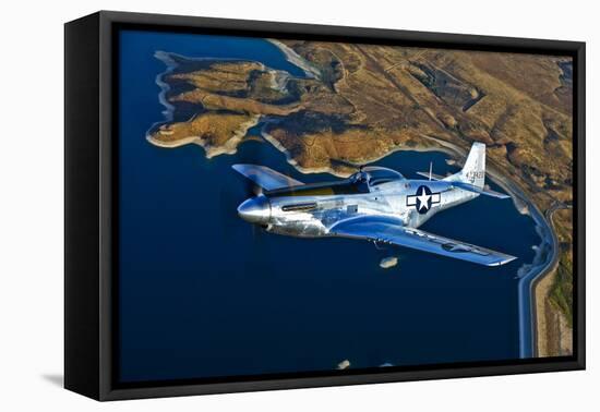 A North American P-51D Mustang Flying Near Chino, California-null-Framed Premier Image Canvas