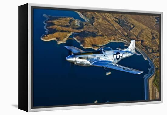 A North American P-51D Mustang Flying Near Chino, California-null-Framed Premier Image Canvas