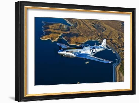 A North American P-51D Mustang Flying Near Chino, California-null-Framed Photographic Print