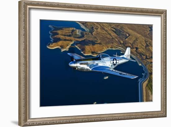 A North American P-51D Mustang Flying Near Chino, California-null-Framed Photographic Print