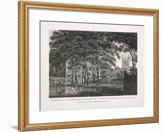 A North East View of the Tower and Lodge of the Archbishop of Canterbury's Palace at Croydon, 1808-Pouncy-Framed Giclee Print