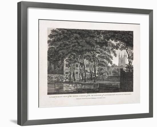 A North East View of the Tower and Lodge of the Archbishop of Canterbury's Palace at Croydon, 1808-Pouncy-Framed Giclee Print