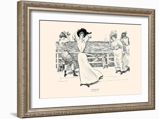 A Northeaster-Charles Dana Gibson-Framed Art Print