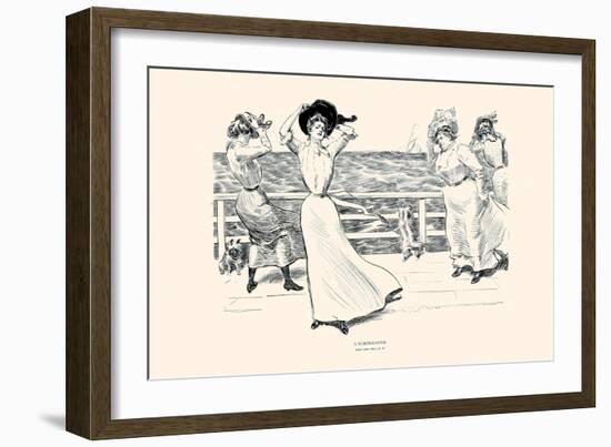 A Northeaster-Charles Dana Gibson-Framed Art Print