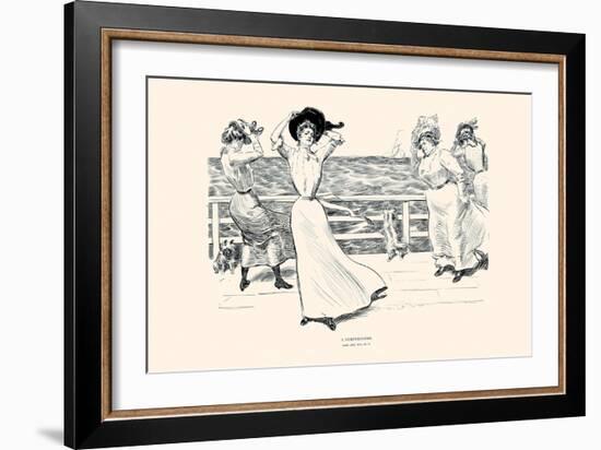 A Northeaster-Charles Dana Gibson-Framed Art Print