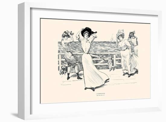 A Northeaster-Charles Dana Gibson-Framed Art Print