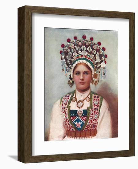 A Norwegian girl in bridal dress, 1912-Unknown-Framed Giclee Print