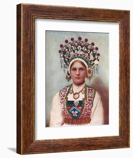 A Norwegian girl in bridal dress, 1912-Unknown-Framed Giclee Print