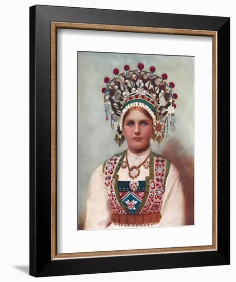 A Norwegian girl in bridal dress, 1912-Unknown-Framed Giclee Print