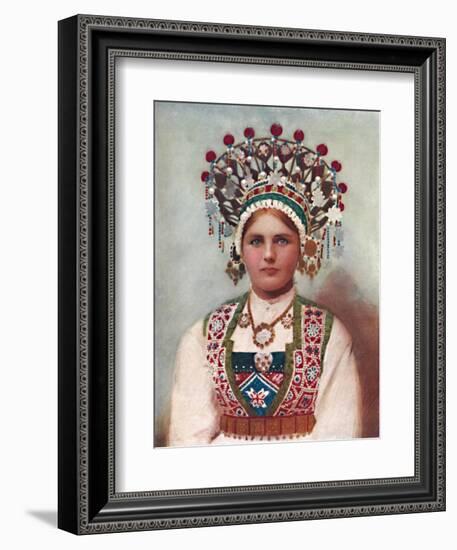 A Norwegian girl in bridal dress, 1912-Unknown-Framed Giclee Print