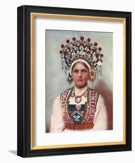 A Norwegian girl in bridal dress, 1912-Unknown-Framed Giclee Print