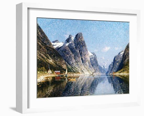 A Norweigan Fjord Scene-Adelsteen Normann-Framed Giclee Print