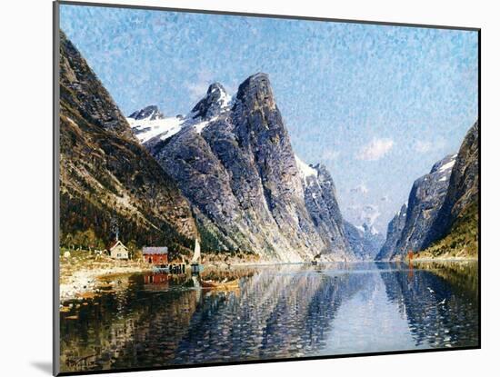 A Norweigan Fjord Scene-Adelsteen Normann-Mounted Giclee Print