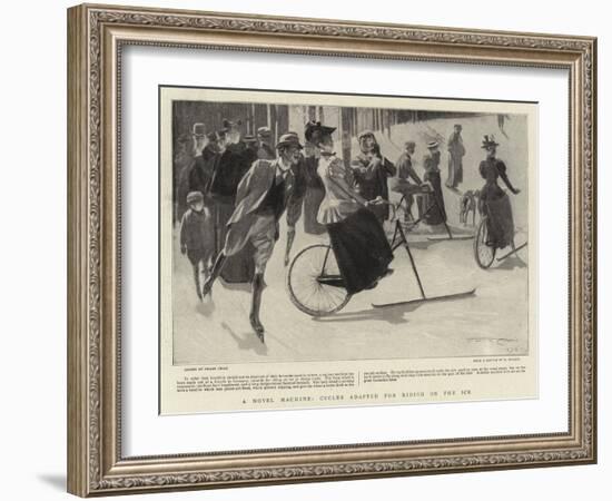 A Novel Machine, Cycles Adapted for Riding on the Ice-Frank Craig-Framed Giclee Print