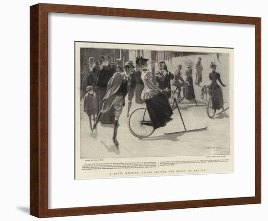 A Novel Machine, Cycles Adapted for Riding on the Ice-Frank Craig-Framed Giclee Print
