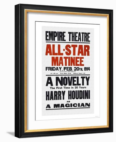 A Novelty, The First in 20 Years, Harry Houdini as a Magician-null-Framed Premium Giclee Print