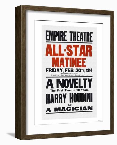 A Novelty, The First in 20 Years, Harry Houdini as a Magician-null-Framed Art Print