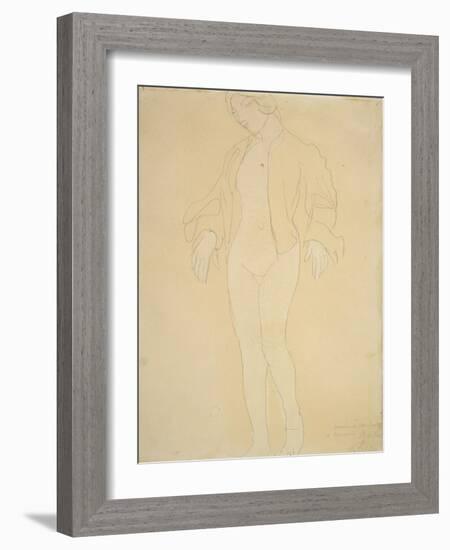 A Nude Female Dancer-Auguste Rodin-Framed Giclee Print