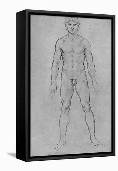 'A Nude Man seen from the Front', c1480 (1945)-Leonardo Da Vinci-Framed Premier Image Canvas