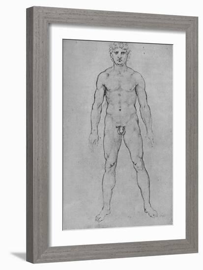 'A Nude Man seen from the Front', c1480 (1945)-Leonardo Da Vinci-Framed Giclee Print