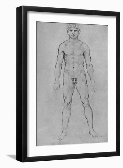 'A Nude Man seen from the Front', c1480 (1945)-Leonardo Da Vinci-Framed Giclee Print