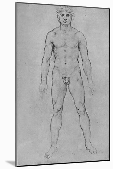 'A Nude Man seen from the Front', c1480 (1945)-Leonardo Da Vinci-Mounted Giclee Print