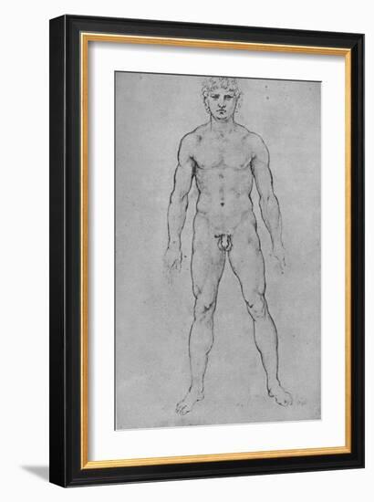 'A Nude Man seen from the Front', c1480 (1945)-Leonardo Da Vinci-Framed Giclee Print