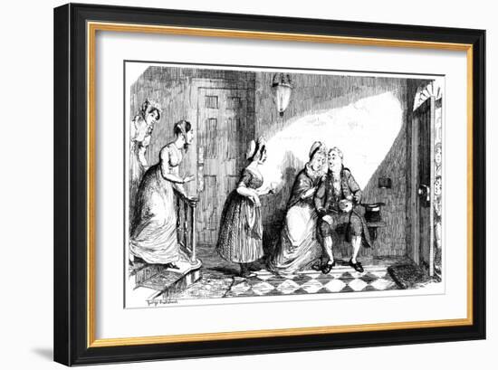 A Number of Women Attend to a Poorly Man, 19th Century-George Cruikshank-Framed Giclee Print