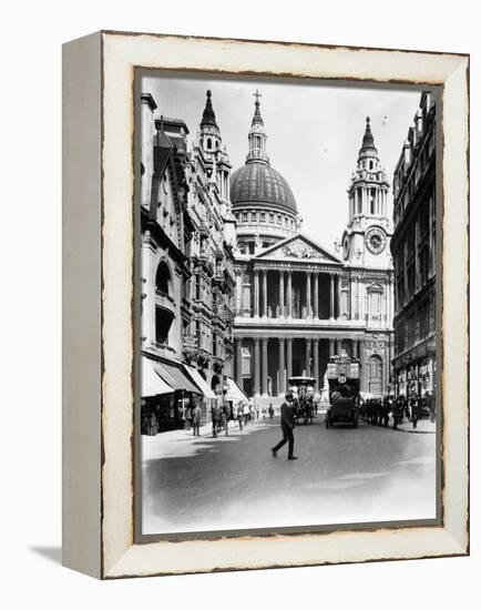 A Number Thirteen Bus Along Ludgate Hill, 1910-null-Framed Premier Image Canvas