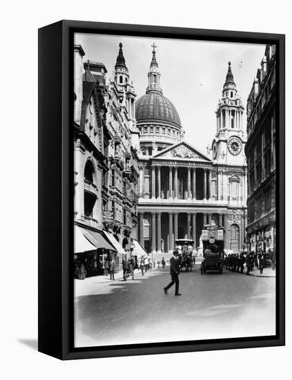 A Number Thirteen Bus Along Ludgate Hill, 1910-null-Framed Premier Image Canvas