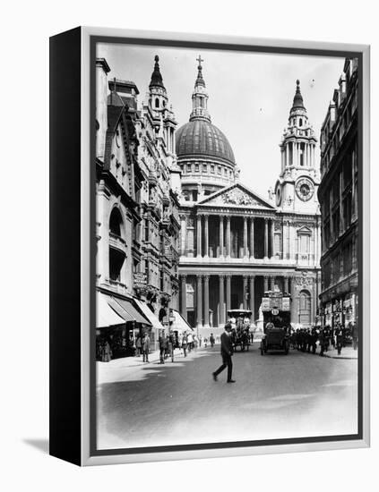 A Number Thirteen Bus Along Ludgate Hill, 1910-null-Framed Premier Image Canvas