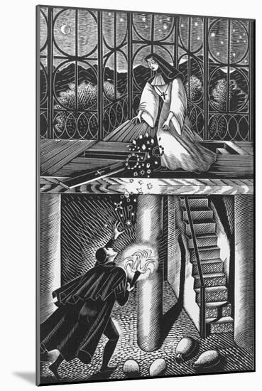 A Nun Throwing Away the Rich Jew's Jewellery-Eric Ravilious-Mounted Giclee Print