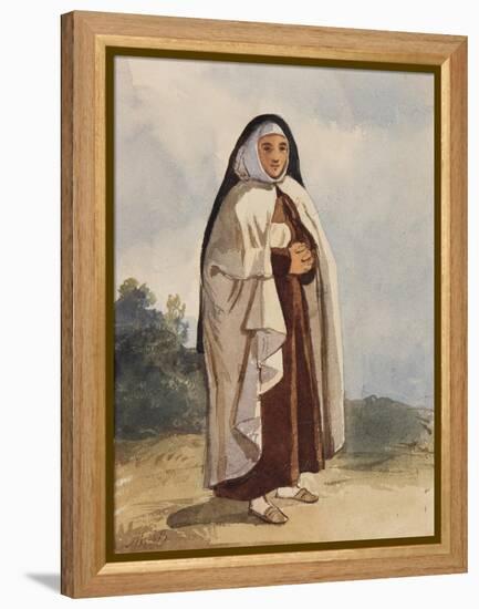 A Nun, with Additions by Princess Maria Annunziata Di Borbone (1843-1871)-Giacinto Gigante-Framed Premier Image Canvas