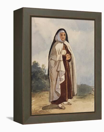A Nun, with Additions by Princess Maria Annunziata Di Borbone (1843-1871)-Giacinto Gigante-Framed Premier Image Canvas