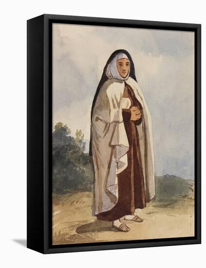 A Nun, with Additions by Princess Maria Annunziata Di Borbone (1843-1871)-Giacinto Gigante-Framed Premier Image Canvas