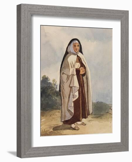 A Nun, with Additions by Princess Maria Annunziata Di Borbone (1843-1871)-Giacinto Gigante-Framed Giclee Print