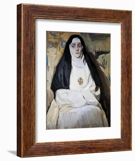 A Nun-Joaquín Sorolla y Bastida-Framed Art Print