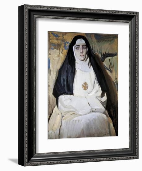 A Nun-Joaquín Sorolla y Bastida-Framed Art Print