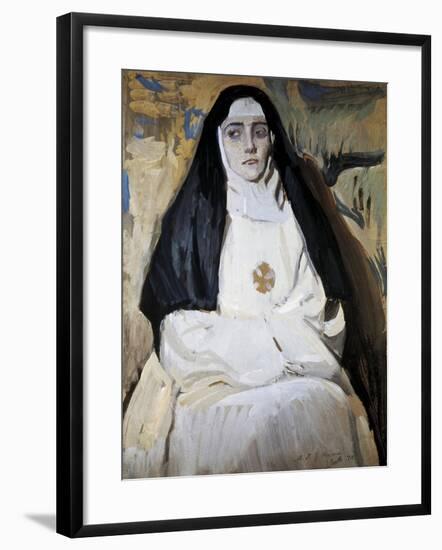 A Nun-Joaquín Sorolla y Bastida-Framed Art Print