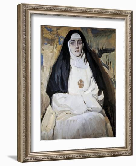 A Nun-Joaquín Sorolla y Bastida-Framed Art Print