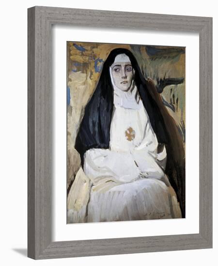 A Nun-Joaquín Sorolla y Bastida-Framed Art Print