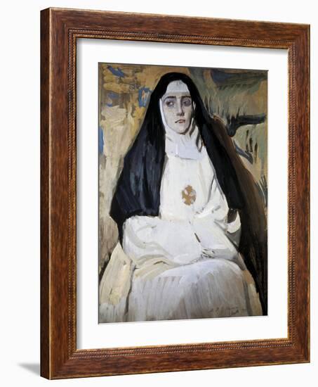 A Nun-Joaquín Sorolla y Bastida-Framed Art Print