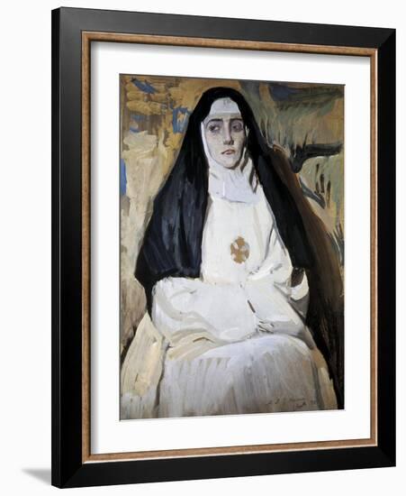 A Nun-Joaquín Sorolla y Bastida-Framed Art Print